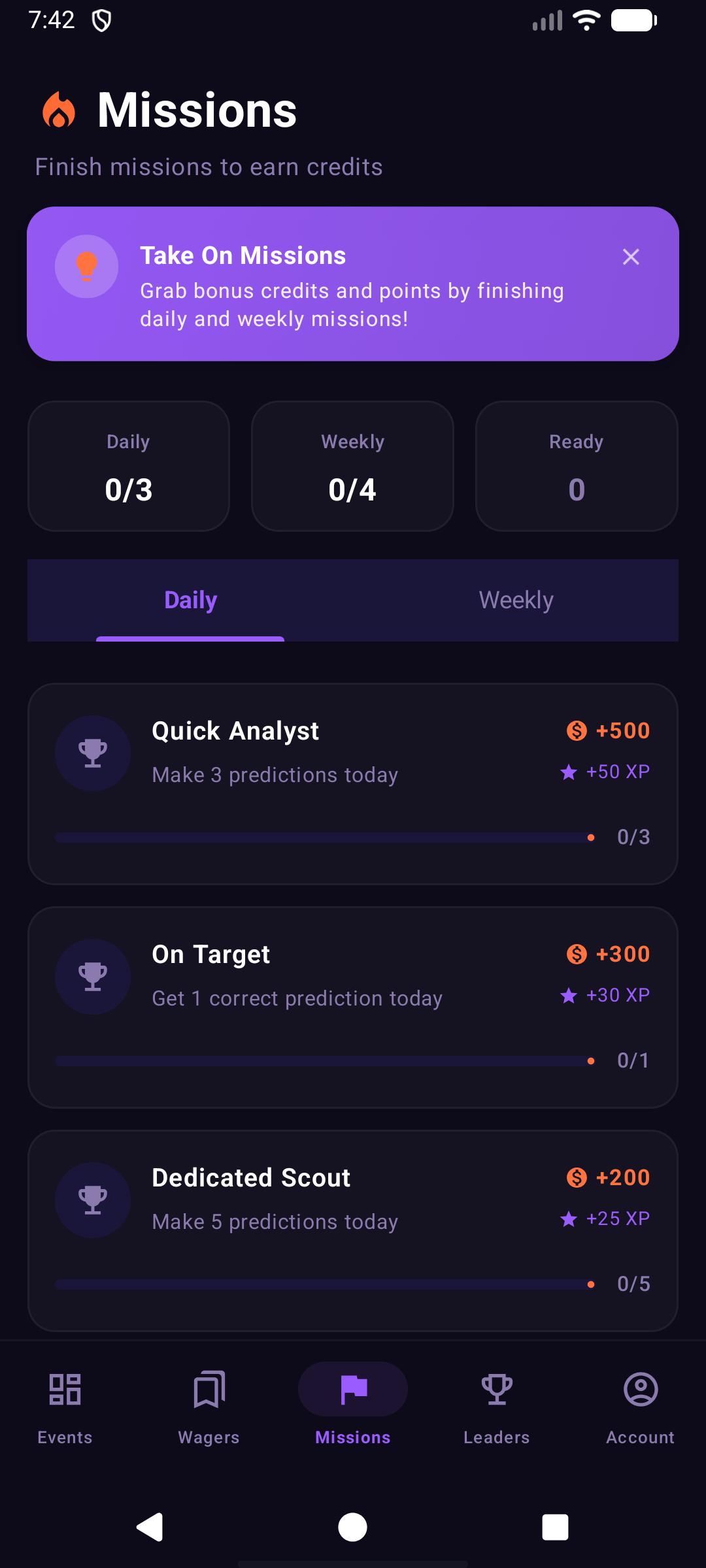 Match list and prediction slips